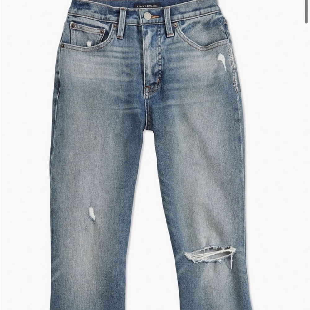 Lucky Jeans Bridgette High Rise Crop Mini Boot Distress NWT 4/27 R style 7W14856